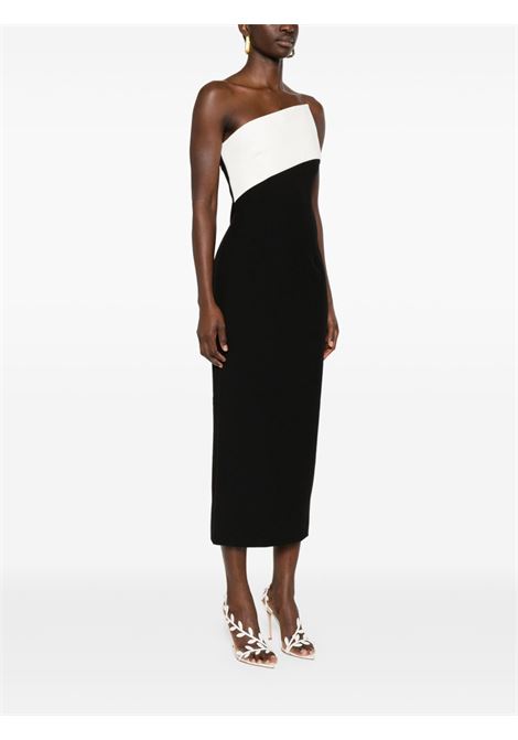Abito midi con inserti a contrasto in bianco e nero Roland Mouret - donna ROLAND MOURET | RMSS25005MCPB